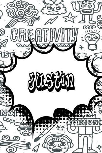 Justin: Personalized Drawl and Write Journal, Notebook Featuring 120 Lined Pages 6x9