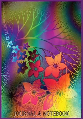Journal & Notebook: Notebook and Journal for All Ages, Lyrics/Poetry Writing Book and Floral Edged Lined Pages - Purple 'rainbow Floral' Cover 7 X 10