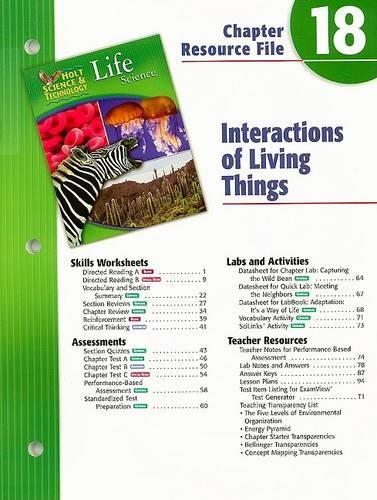Holt Science & Technology Life Science Chapter 18 Resource File: Interactions of Living Things