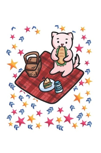 Picnic Stars Cat Notebook: Graph Paper Journal 6x9 - 120 Pages