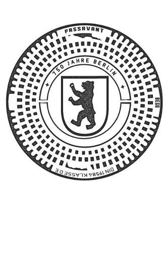 Berlin Gullideckel Souvenir Notizbuch: 6x9 Zoll A5 Halb Breit Liniert - Halb Kariert 4x4 - Gulli Gully Gullydeckel Kanaldeckel