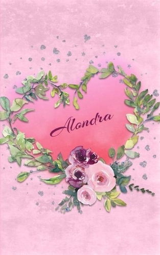 Alondra: Personalized Small Journal - Gift Idea for Women & Girls (Pink Floral Heart Wreath)