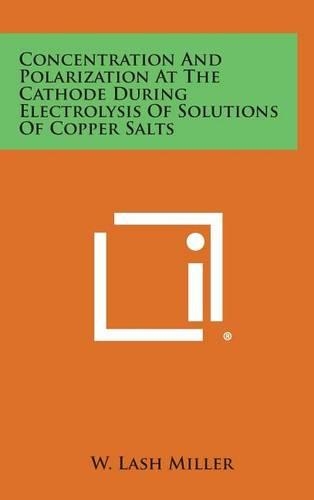 Concentration and Polarization at the Cathode During Electrolysis of Solutions of Copper Salts