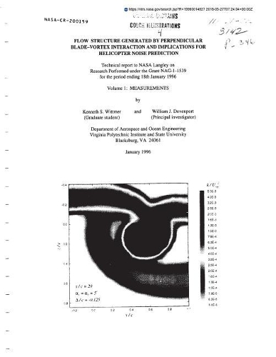 Flow Structure Generated by Perpendicular Blade-Vortex Interaction and Implications for Helicopter Noise Prediction. Volume 1: Measurements
