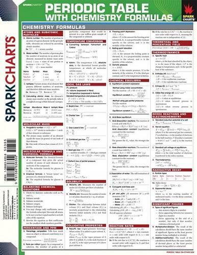 Periodic Table with Chemistry Formulas (Sparkcharts): (Sparknotes Sparkcharts)
