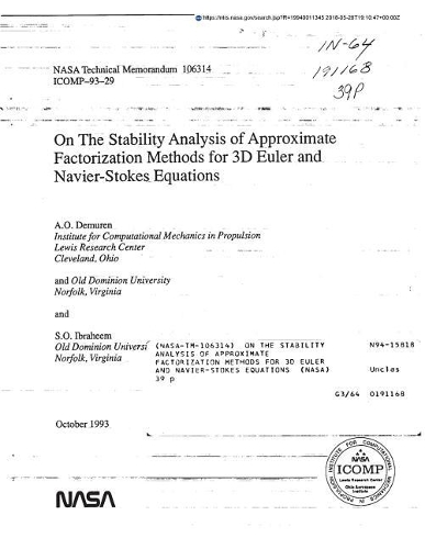 On the Stability Analysis of Approximate Factorization Methods for 3D Euler and Navier-Stokes Equations