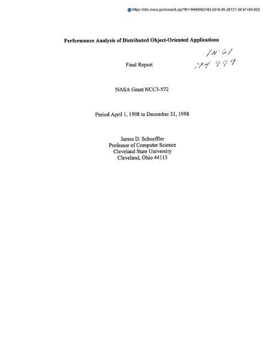 Performance Analysis of Distributed Object-Oriented Applications