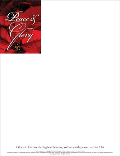 Christmas Poinsettia Letterhead 2010 (Package of 50): Peace & Glory