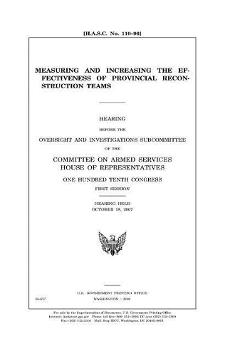 Measuring and Increasing the Effectiveness of Provincial Reconstruction Teams