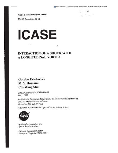 Interaction of a Shock with a Longitudinal Vortex