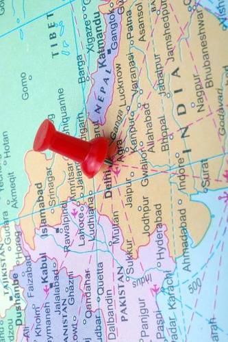 Map of India with Push Pin Journal: 150 Page Lined Notebook/Diary