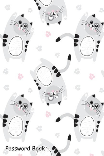Password Book: Include Alphabetical Index With Cute Gray Cats Pattern