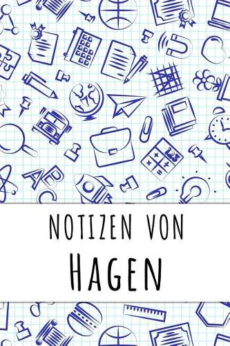 Notizen von Hagen: Kariertes Notizbuch mit 5x5 Karomuster für deinen personalisierten Vornamen