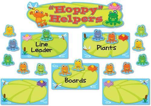 Funky Frogs Job Assignment Mini Bulletin Board Set