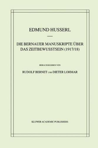 Die Bernauer Manuskripte Über das Zeitbewusstsein (1917/18): (33 Husserliana: Edmund Husserl – Gesammelte Werke)