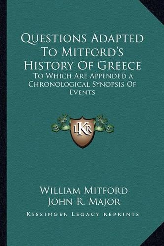 Questions Adapted To Mitford's History Of Greece