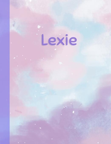 Lexie: Personalized Composition Notebook - College Ruled (Lined) Exercise Book for School Notes, Assignments, Homework, Essay Writing. Purple Pink Blue Cov