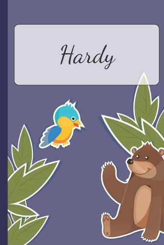 Hardy: Personalized Notebooks - Sketchbook for Kids with Name Tag - Drawing for Beginners with 110 Dot Grid Pages - 6x9 / A5 size Name Notebook - Perfect a