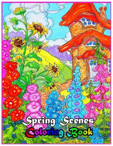 Spring Scenes Coloring Book