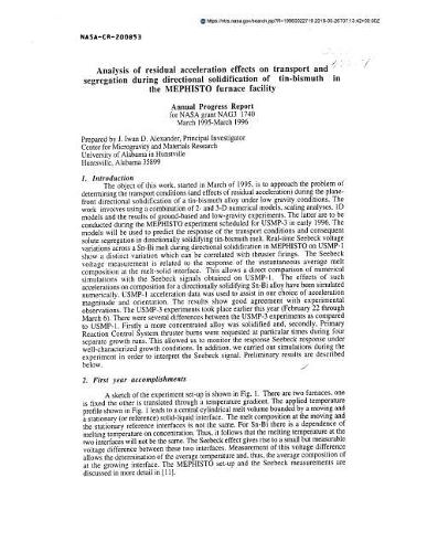 Analysis of Residual Acceleration Effects on Transport and Segregation During Directional Solidification of Tin-Bismuth in the Mephisto Furnace Facility
