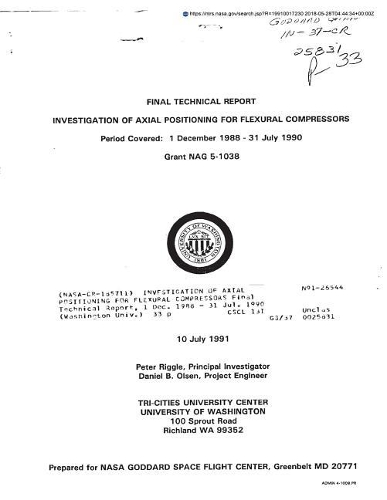 Investigation of Axial Positioning for Flexural Compressors
