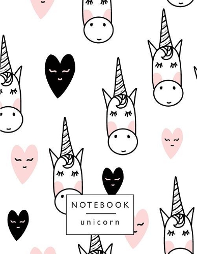 Notebook unicorn: Unicorn on white cover and Lined pages, Extra large (8.5 x 11) inches, 110 pages, White paper(5 Unicorn on White Notebook)