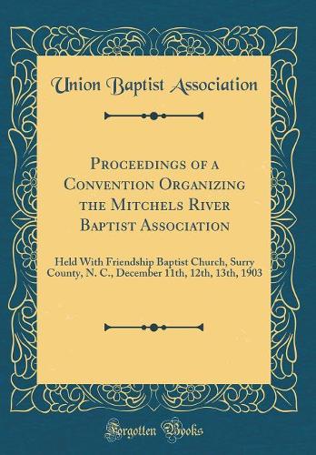 Proceedings of a Convention Organizing the Mitchels River Baptist Association: Held With Friendship Baptist Church, Surry County, N. C., December 11th, 12th, 13th, 1903 (Classic Reprint)
