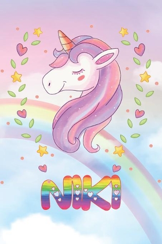 Niki: Niki Unicorn Notebook Rainbow Journal 6x9 Personalized Customized Gift For Someones Surname Or First Name is Niki