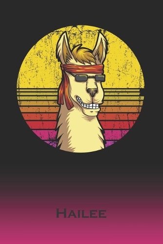 Hailee: Llama Journal - Custom First Name Personal Writing Logbook - Letter H Classic Alpaca Old-Fashioned Nostalgic Sunset Cover - Daily Journaling for Jou