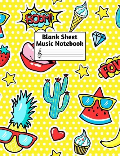 Blank Sheet Music Notebook: Easy Blank Staff Manuscript Book Large 8.5 X 11 Inches Musician Paper Wide 12 Staves Per Page for Piano, Flute, Violin, Guitar, Trumpet, Drums, Cell