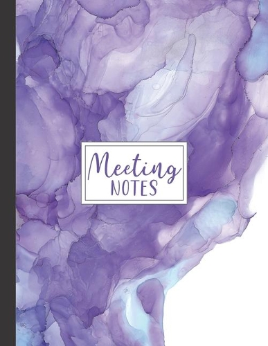 Meeting Notes: Designed For Busy Executive Assistants - Record Keeping Planner - Professional Office and Small Business - Indigo Grey Abstract Ink Cover