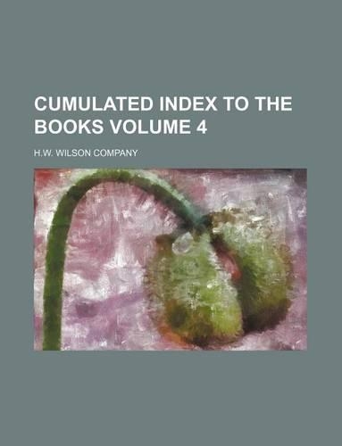 Cumulated Index to the Books Volume 4