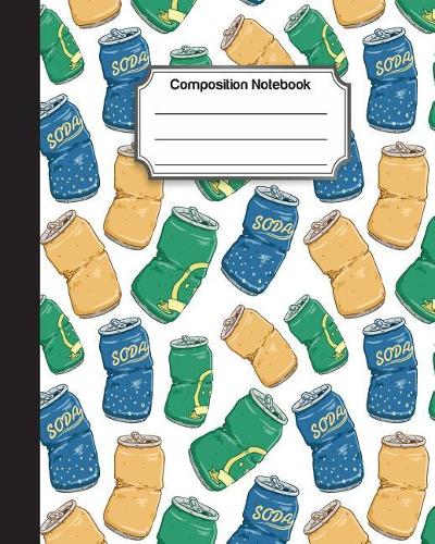 Composition Notebook: Soda Can Color Pattern Cover: College Ruled School Notebooks, Subject Daily Journal Notebook: 120 Lined Pages (8 x 10 in.)