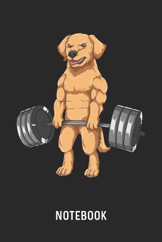 Notebook: Blank & Dotted Deadlift Golden Retriever Journal (6" x 9") For Every Bodybuilder And Goldie Dog Owner