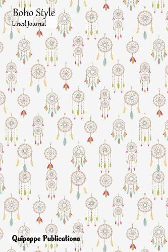 Boho Style Lined Journal: Medium Lined Journaling Notebook, Boho Style Dreamcatcher Pattern Jb6 Cover, 6x9, 134 Pages
