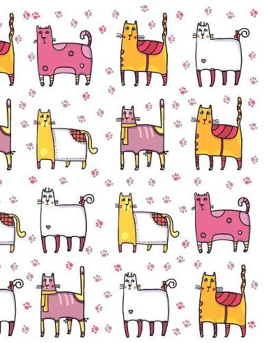 My Big Fat Journal Notebook For Cat Lovers Funny Cats Wearing Socks Pattern 1