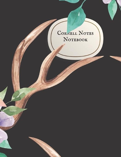 Cornell Notes Notebook: 8.5x11 Beautifully Rustic Black and Floral Cornell Method Book with 150 pages for University Level Note Taking