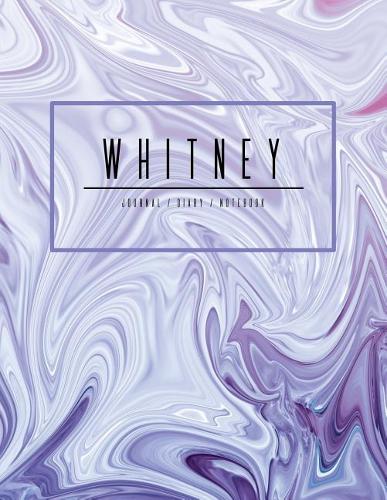 Whitney Journal Diary Notebook: Electric Violet Purple Personalized Gift with Name, Large 8.5 X 11 Minimalist Marble Cover