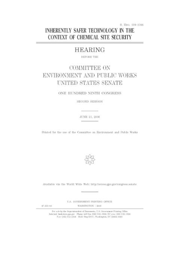 Inherently safer technology in the context of chemical site security