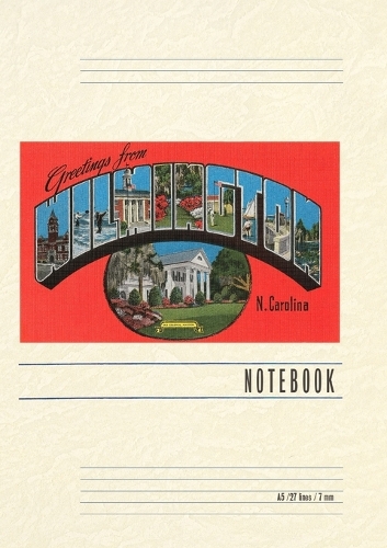Vintage Lined Notebook Greetings from Wilmington