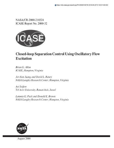 Closed-Loop Separation Control Using Oscillatory Flow Excitation