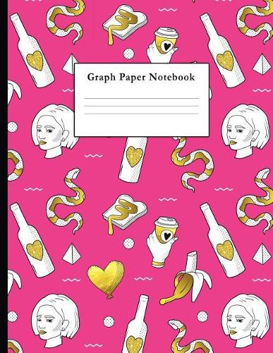 Graph Paper Notebook: Stylish Girl Hand Drawn Illustration with Gold Elements Quad Ruled 5 X 5 (.20