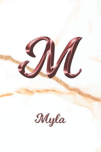 Myla: Sketchbook - Blank Imaginative Sketch Book Paper - Letter M Rose Gold White Marble Pink Effect Cover - Teach & Practice Drawing for Experienced & As
