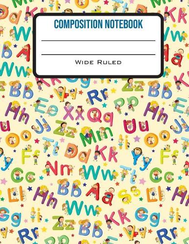 Composition Notebook Wide Ruled: Cute Llama & Rainbows Back to School Composition Book for Students