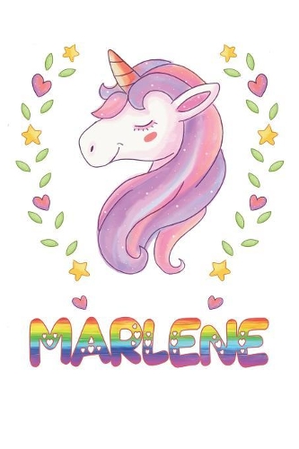 Marlene: Marlene Notebook Journal 6x9 Personalized Gift For Marlene Unicorn Rainbow Colors Lined Paper
