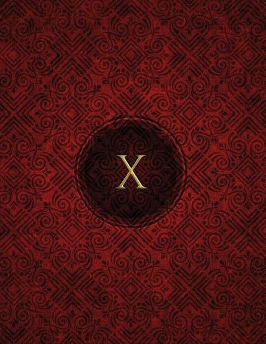 Monogram "X" Blank Sketchbook: Sketch Pad Notebook(24 Monogram Crimson 150 Sketch)