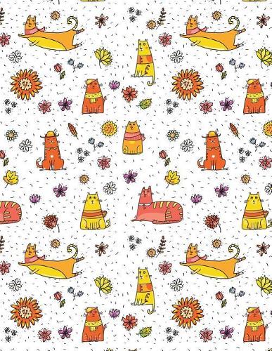 My Big Fat Journal Notebook For Cat Lovers Funny Flying Cats Pattern 1