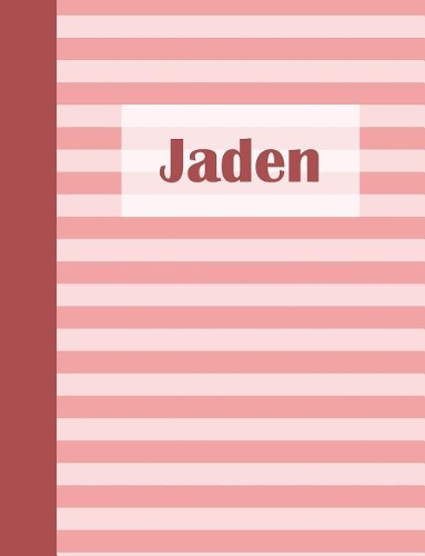 Jaden: Personalized Composition Book School Notebook, College Ruled (Lined) Journal, Pastel Pink Stripe Pattern with First Name