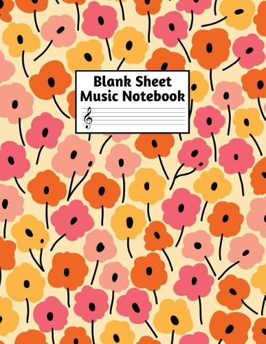 Blank Sheet Music Notebook: Easy Blank Staff Manuscript Book Large 8.5 X 11 Inches Musician Paper Wide 12 Staves Per Page for Piano, Flute, Violin, Guitar, Trumpet, Drums, Cell