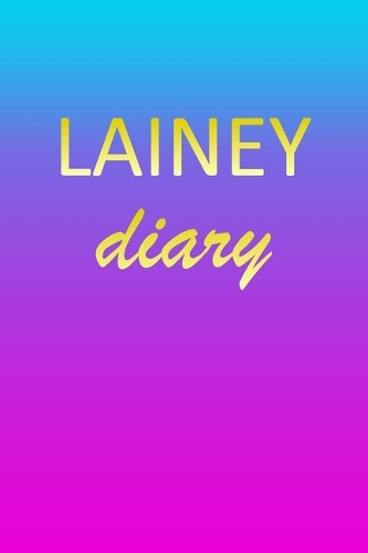 Lainey: Journal Diary - Personalized First Name Personal Writing - Letter L Blue Purple Pink Gold Effect Cover - Daily Diaries for Journalists & Writers - J
